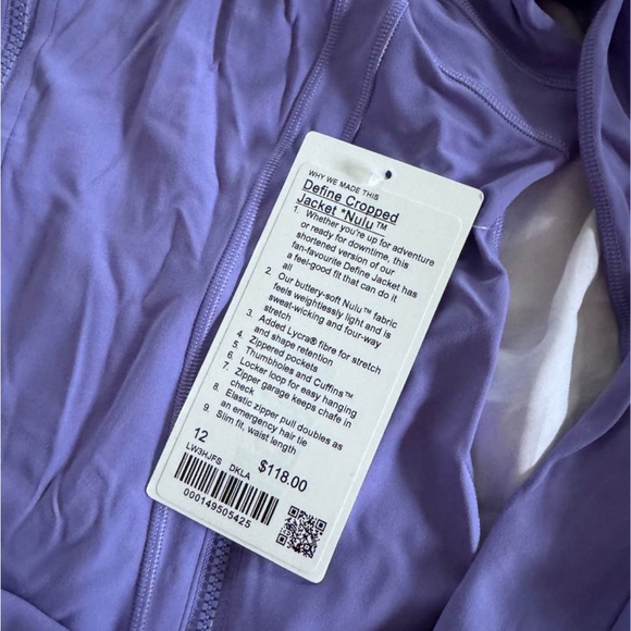 lululemon define cropped jacket size 12 - Picture 3 of 3